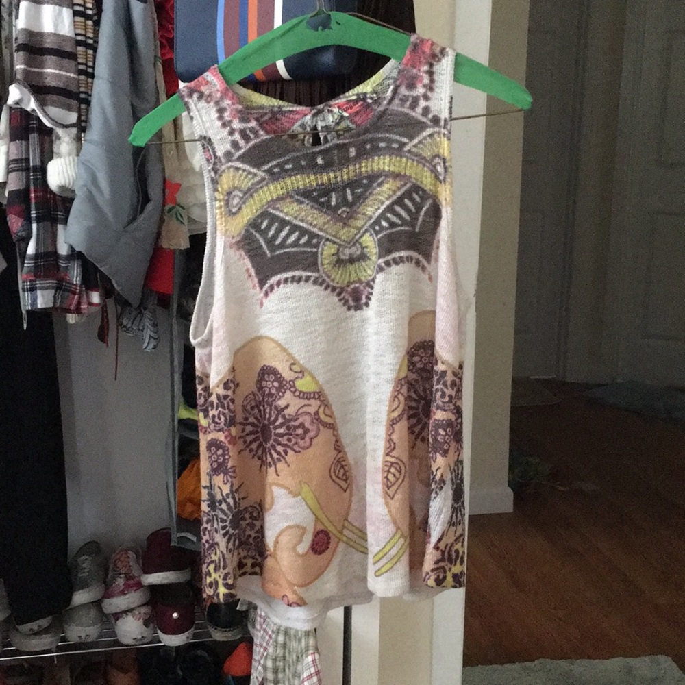 Knit elephant tank top